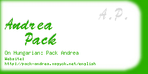 andrea pack business card